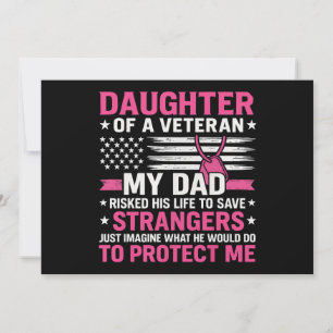 Daughter Of A Veteran Fathers Day Veteran Dad Invitation