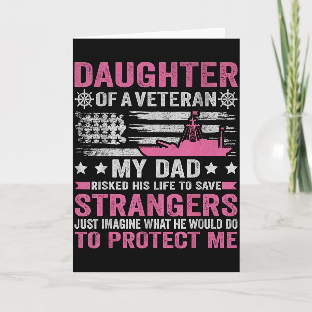 Daughter Of A Veteran Us Veteran Dad Daughter Vete Card (Front)