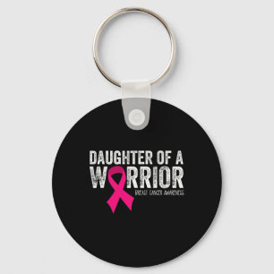 Daughter Of A Warrior Breast Cancer Awareness Pink Key Ring