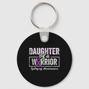 Daughter Of A Warrior Epilepsy Purple Ribbon Suppo Key Ring