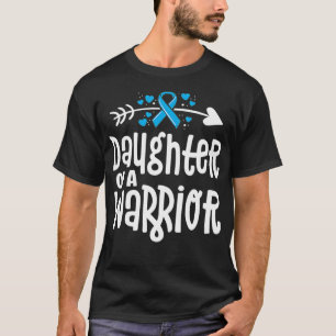 Daughter Of A Warrior Prostate Cancer Blue Ribbon  T-Shirt