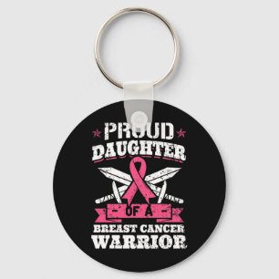 Daughter Of Breast Cancer Warrior Awareness Ribbon Key Ring