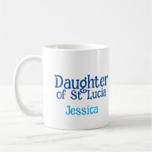 Daughter of St Lucia | Anthem Phrase Blue Text