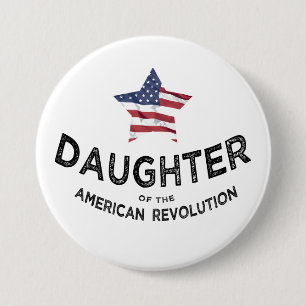 Daughter of the American Revolution DAR Star large 7.5 Cm Round Badge