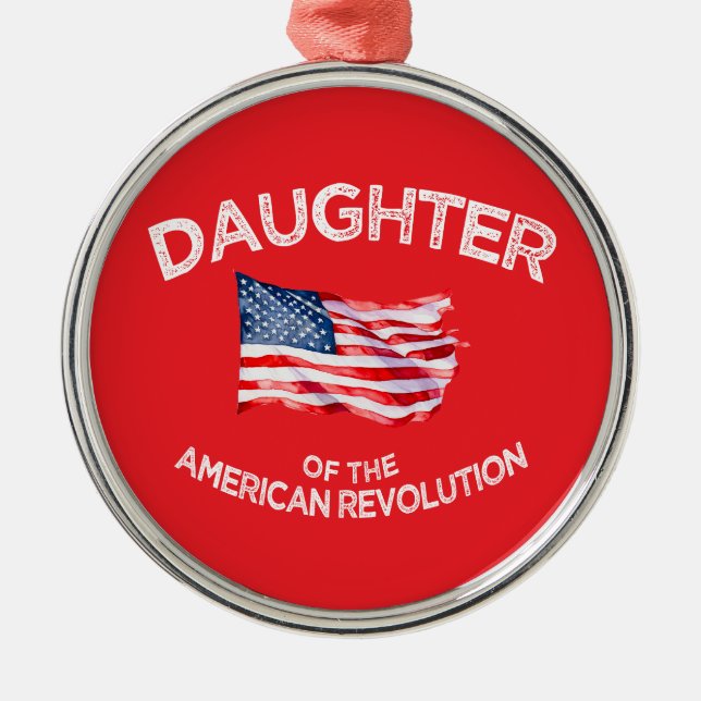 Daughter of the American Revolution DAR Star USA Metal Tree Decoration (Front)