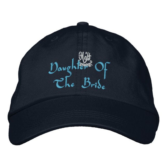 Daughter Of The Bride Wedding I Navy Embroidered Hat (Front)