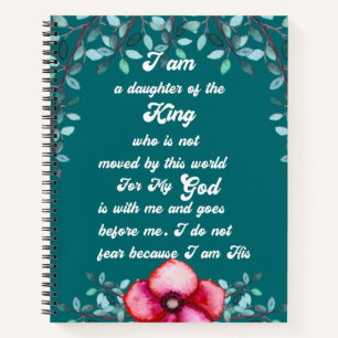 Daughter Of The King Christian Inspirational Notebook