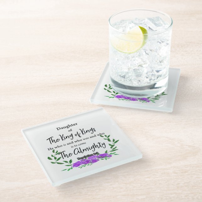 Daughter of the KING  Glass Coaster (Angled)