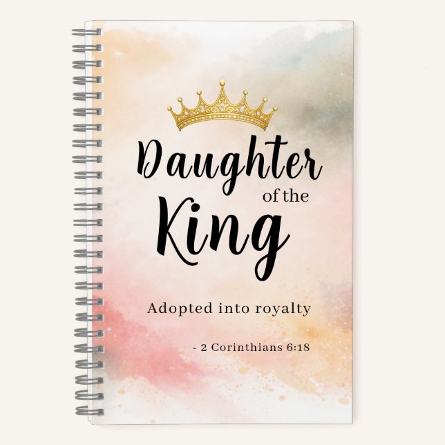 Daughter of the King Personalized Christian Notebook (Front)