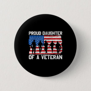 Daughter Of Veteran Memorial Day Us Patriotic Desi 6 Cm Round Badge