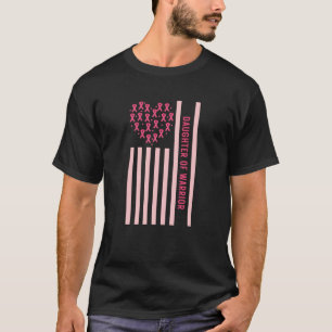 Daughter Of Warrior American Flag Breast Cancer T-Shirt