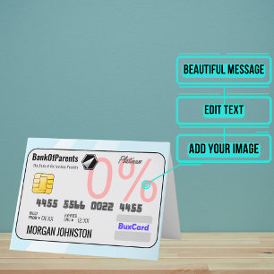 Daughter or Son Fake Credit Birthday Card