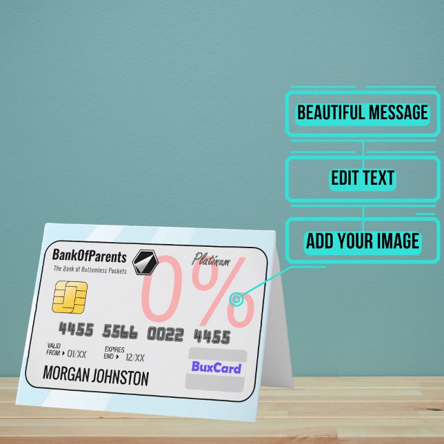 Daughter or Son Fake Credit Birthday Card (What parent wouldn't want to give their son or daughter a credit card to max out for their birthday.)