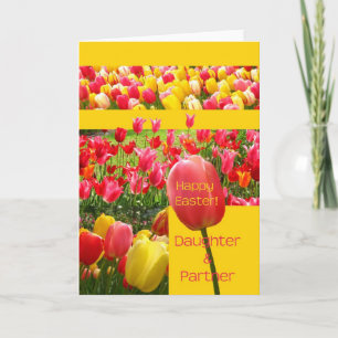 Daughter & Partner Happy Easter Tulip card