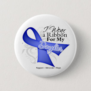 Daughter Periwinkle Ribbon - Stomach Cancer 6 Cm Round Badge