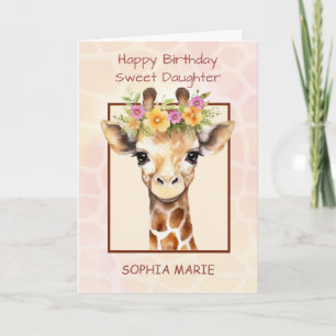 Daughter Personalise Birthday Sweet Safari Jungle Card
