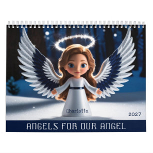 Daughter Personalised Photo And Name 2026 Angel Calendar