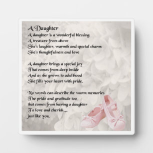 Daughter Poem Plaque - Ballet Shoes Design