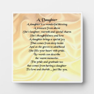 Daughter Poem Plaque - Cream Silk Design