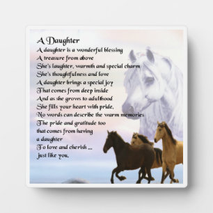 Daughter Poem Plaque - Horses Design