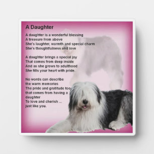 Daughter Poem Plaque - Old English Sheepdog