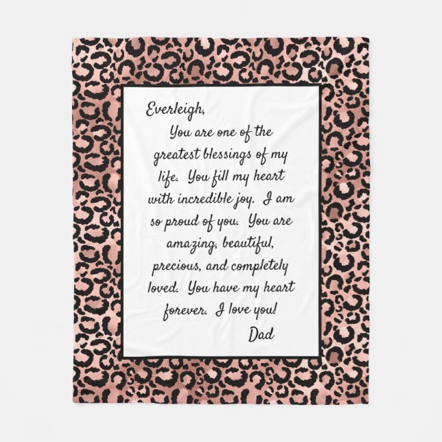 Daughter Proud of You Fleece Blanket (Front)