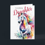 Daughter rainbow pony horse birthday unicorn card<br><div class="desc">Elevate any occasion with our custom greeting cards. Perfect for adding a personal touch,  these cards are ideal for everything from birthdays to holidays. Their versatility is unmatched,  allowing you to create unique messages,  beautiful designs,  and heartfelt sentiments with ease.
Designed By The Arty Apples</div>