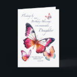 Daughter Religious Birthday Pretty Butterflies Card<br><div class="desc">Celebrate your Daughter’s birthday with this beautiful faith-filled card adorned with soft watercolor butterflies in blush, lavender, and coral. The front message shares birthday blessings with gentle warmth, and the verse from Numbers 6:24 adds a meaningful spiritual touch. A tender way to honour the joy she brings to your life...</div>