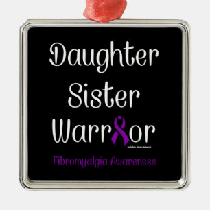 Daughter Sister Warrior...Fibro Metal Tree Decoration