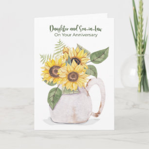Daughter Son in Law Anniversary Sunflowers Love Card