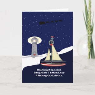 Daughter & Son In Law Sailboat Christmas Holiday Card