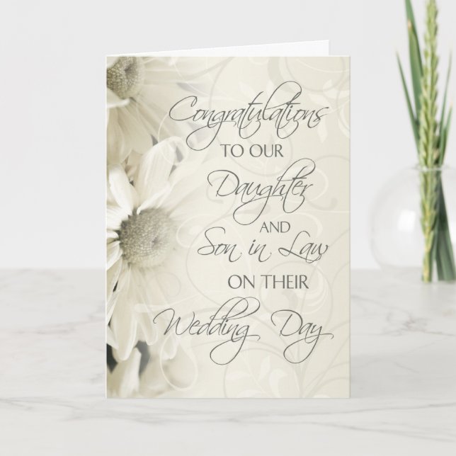 Daughter & Son In Law Wedding Congratulations Card (Front)