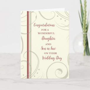 Daughter & Son in Law Wedding Day Congratulations Card