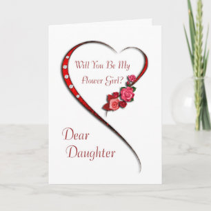 Daughter, Swirling heart Flower Girl invite