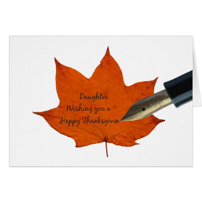 Daughter  thanksgiving maple leaf card (Front Horizontal)