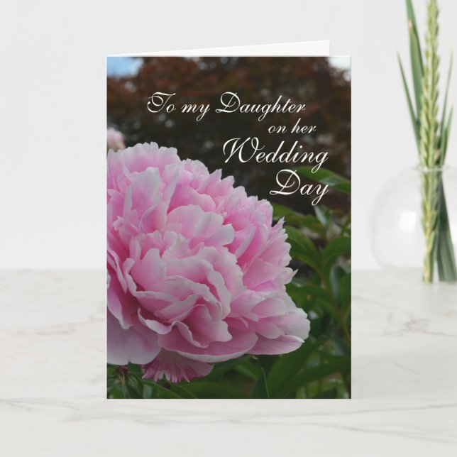 Daughter Wedding Day Peony Card (Front)