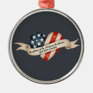 Daughters American Revolution God Home Country Metal Tree Decoration