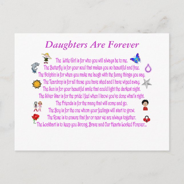 Daughters Are Forever Post Card (Front)