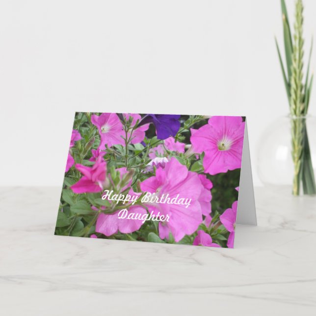 Daughter's Birthday Petunias Card (Front)