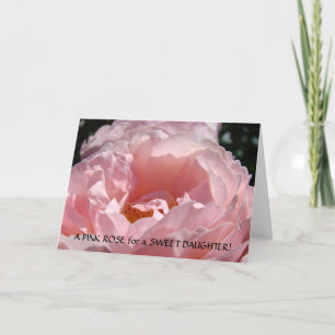 DAUGHTERS Card PINK ROSE for SWEET DAUGHTER