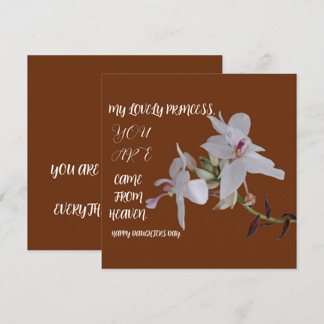 DAUGHTERS DAY FLOWER GIFT CARD (Front/Back)