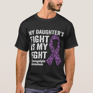 Daughters Fight Is My Fight Purple Fibromyalgia Aw T-Shirt