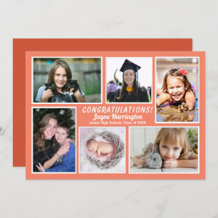 Daughter's Graduation Photo Collage Announcement