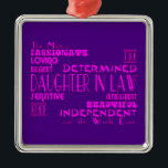 Daughters in Law Weddings & Birthdays : Qualities Metal Tree Decoration<br><div class="desc">A modern, feminine chic and stylish gift for the best and greatest Daughters in Law in the world ; presented in a range of pretty, girly colours : pink on purple ; pink on black and purple on white ; and in a collection of elegant and hip, cool and trendy...</div>