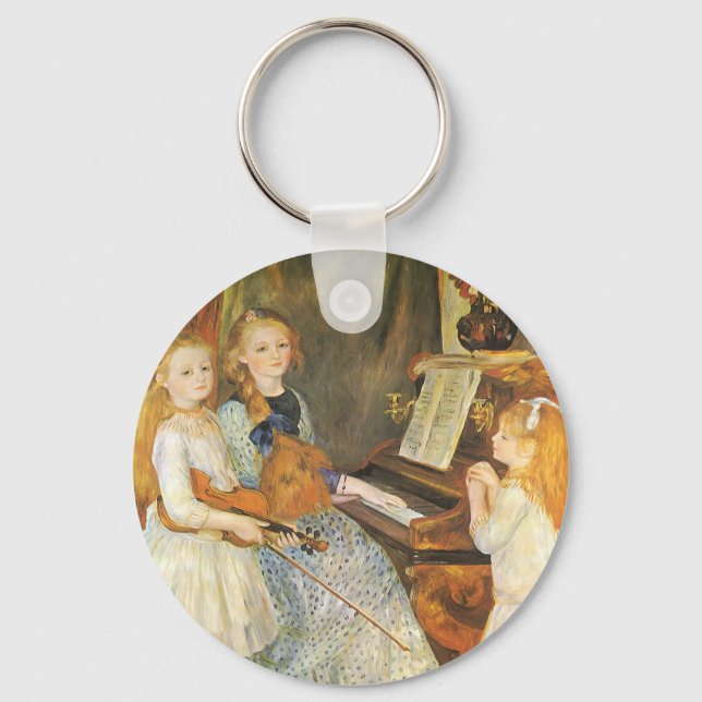Daughters of Catulle Mendes by Pierre Renoir Key Ring (Front)