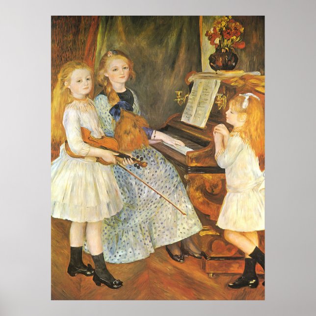Daughters of Catulle Mendes by Pierre Renoir Poster (Front)