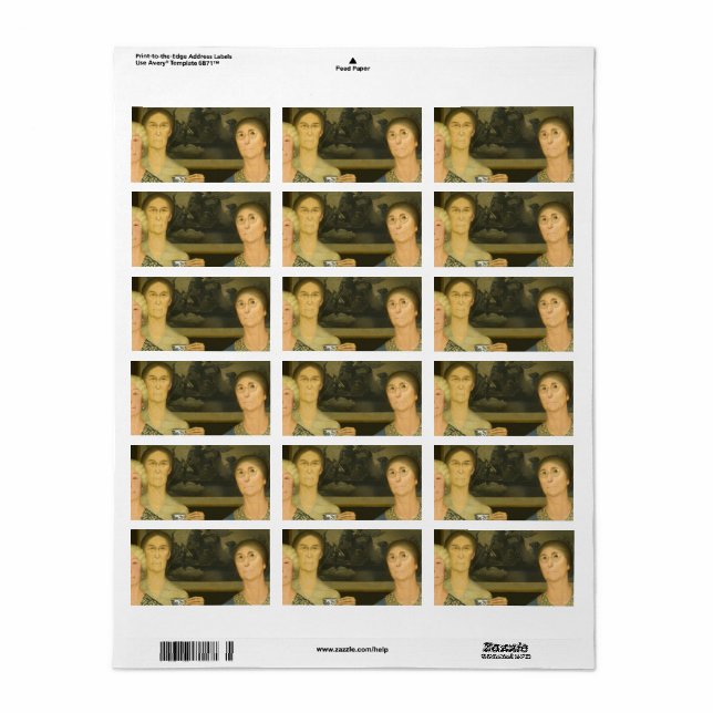 Daughters of Revolution by Grant Wood Label (Full Sheet)