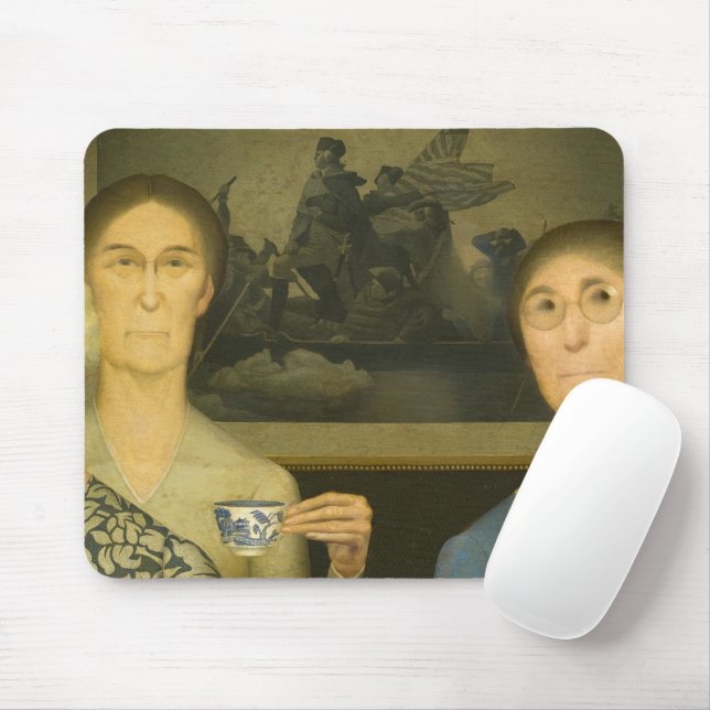 Daughters of Revolution by Grant Wood Mouse Pad (With Mouse)
