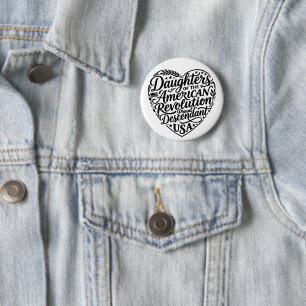 Daughters of the American Revolution heart design 6 Cm Round Badge