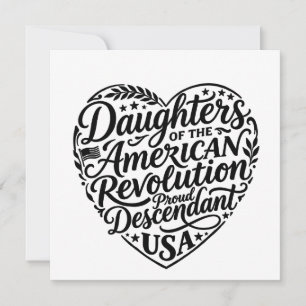 Daughters of the American Revolution heart design Card